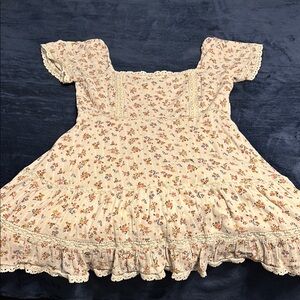 Floral Lace-Trimmed Dress